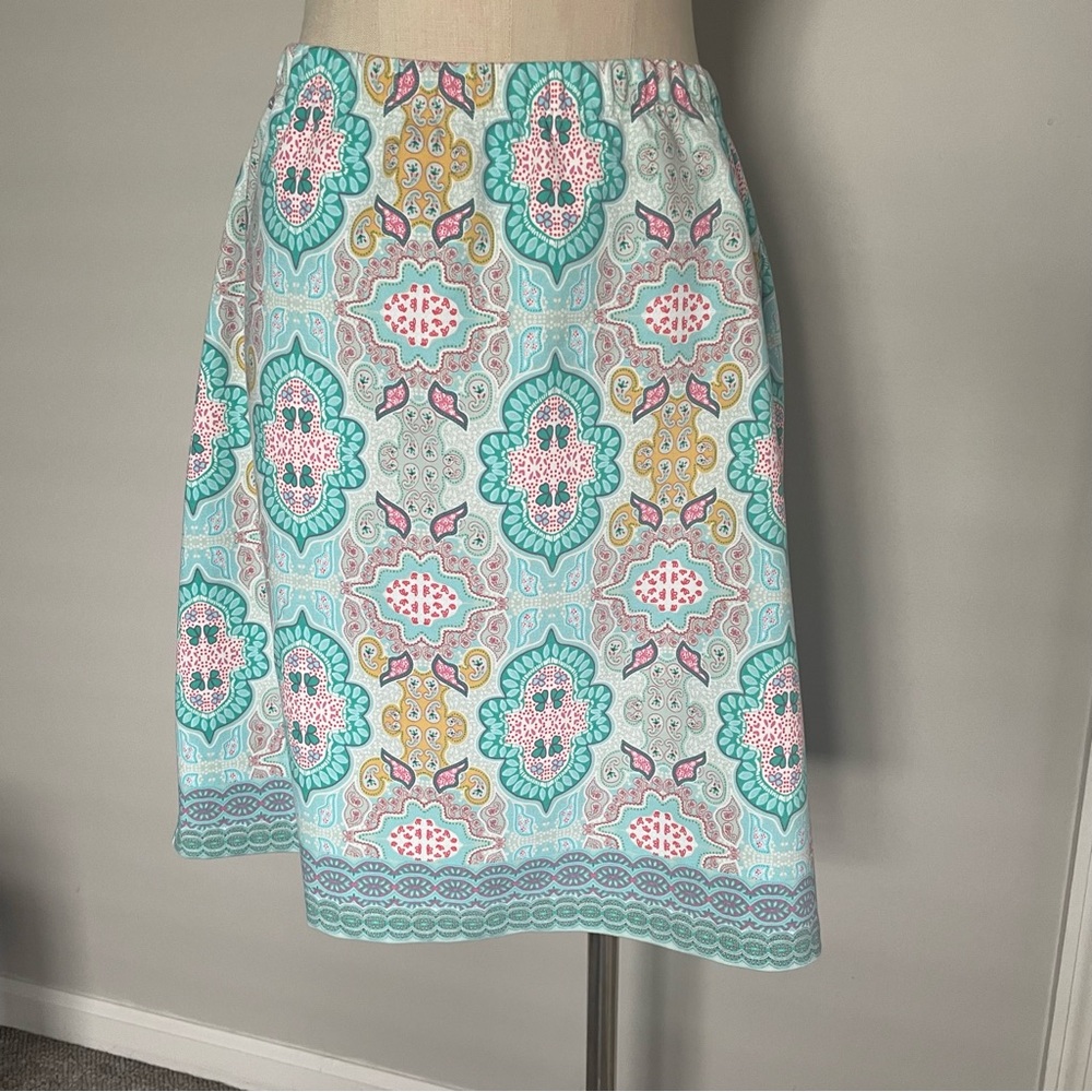Talbots plus double knit pastel paisley skirt size X